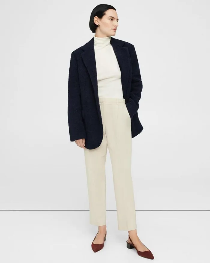 Outerwear Women Theory Boy Blazer In Teddy Fleece Navy Outerwear Women Theory Boy Blazer In Teddy Fleece Navy