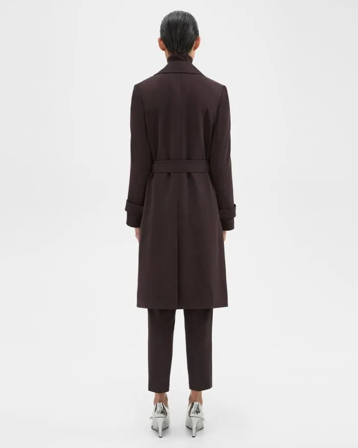 Outerwear Women Theory Oaklane Trench Coat In Admiral Crepe Mink