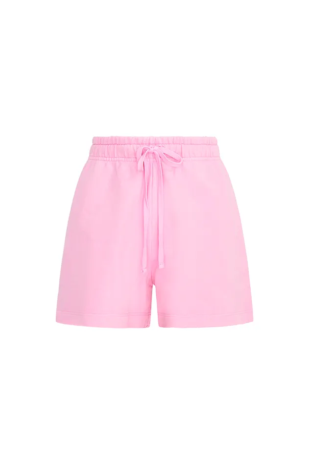 Pants and Shorts Women LoveShackFancy Zenaida Fleece Logo Shorts Wistful Pink
