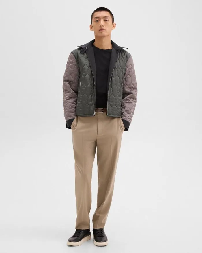 Pants Men Theory Relaxed Pant In Wool Gabardine Barley