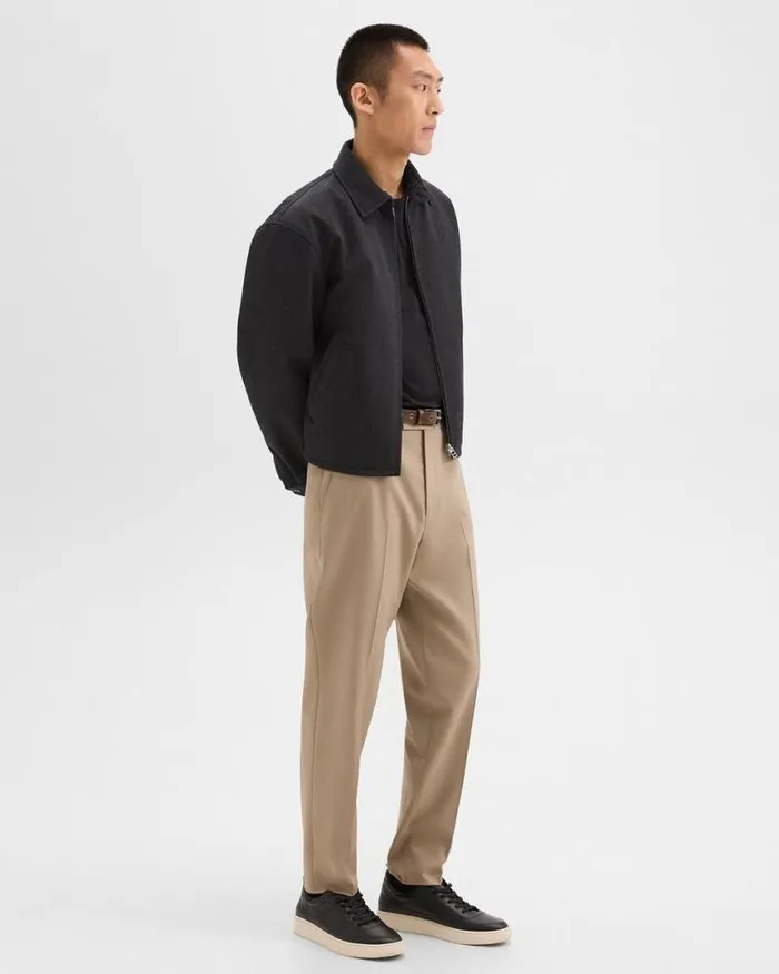 Pants Men Theory Relaxed Pant In Wool Gabardine Barley