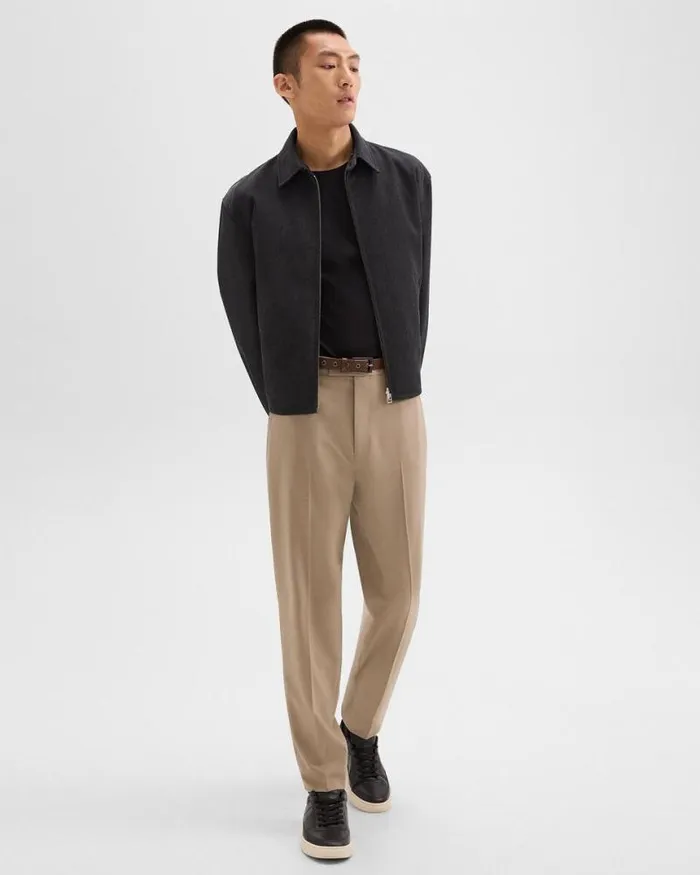 Pants Men Theory Relaxed Pant In Wool Gabardine Barley