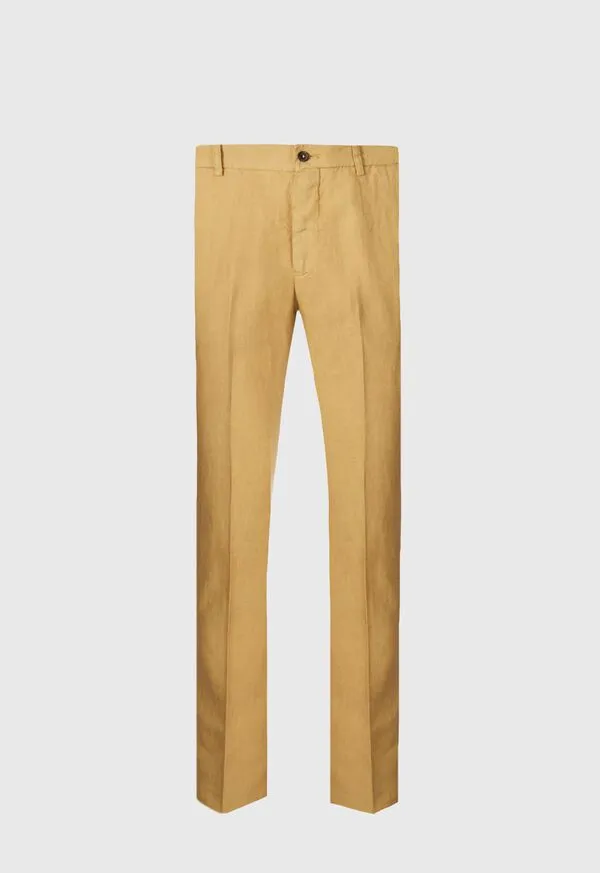 Pants Paulstuart Mens Garment Washed Linen Pant Blue
