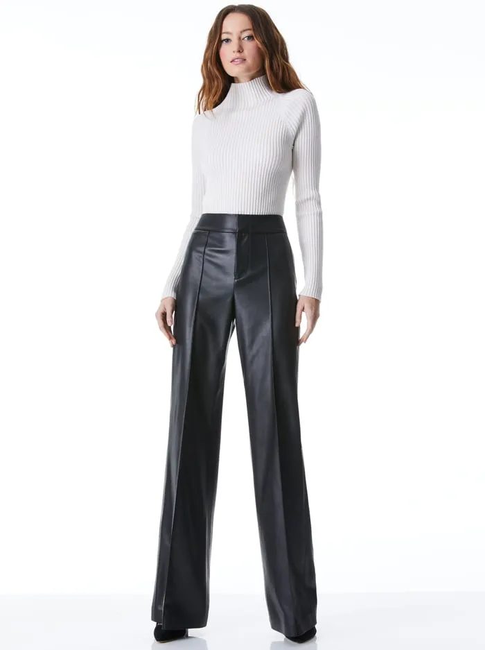 Pants Women Alice Olivia Dylan Vegan Pant Black