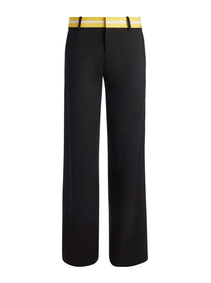 Pants Women Alice Olivia Eric Pant With Side Stripe Blackmustard Seedwhite