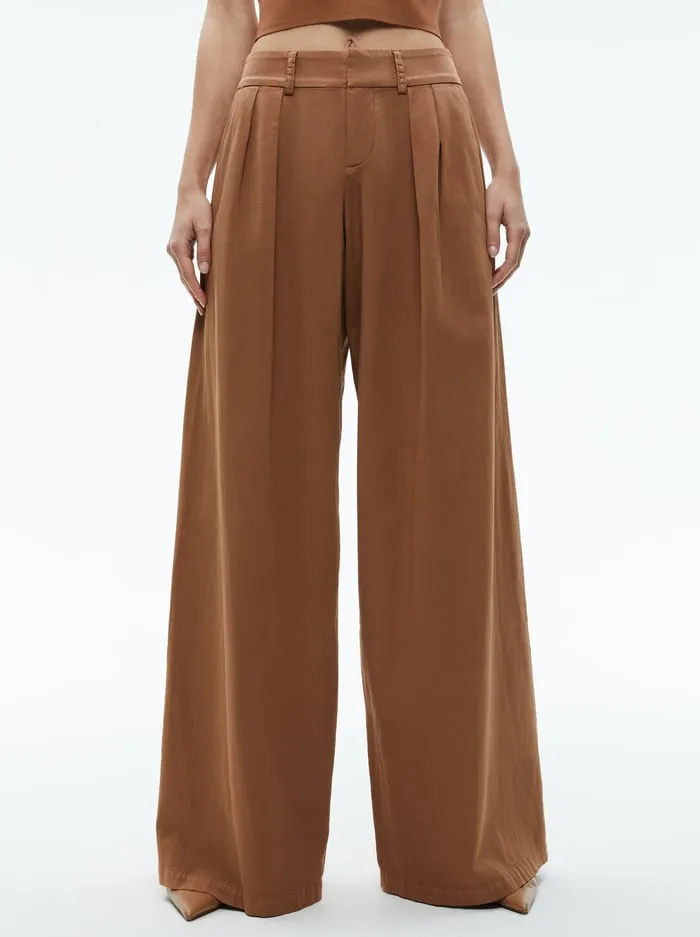 Pants Women Alice Olivia Garbo Low Rise Baggy Trousers Camel
