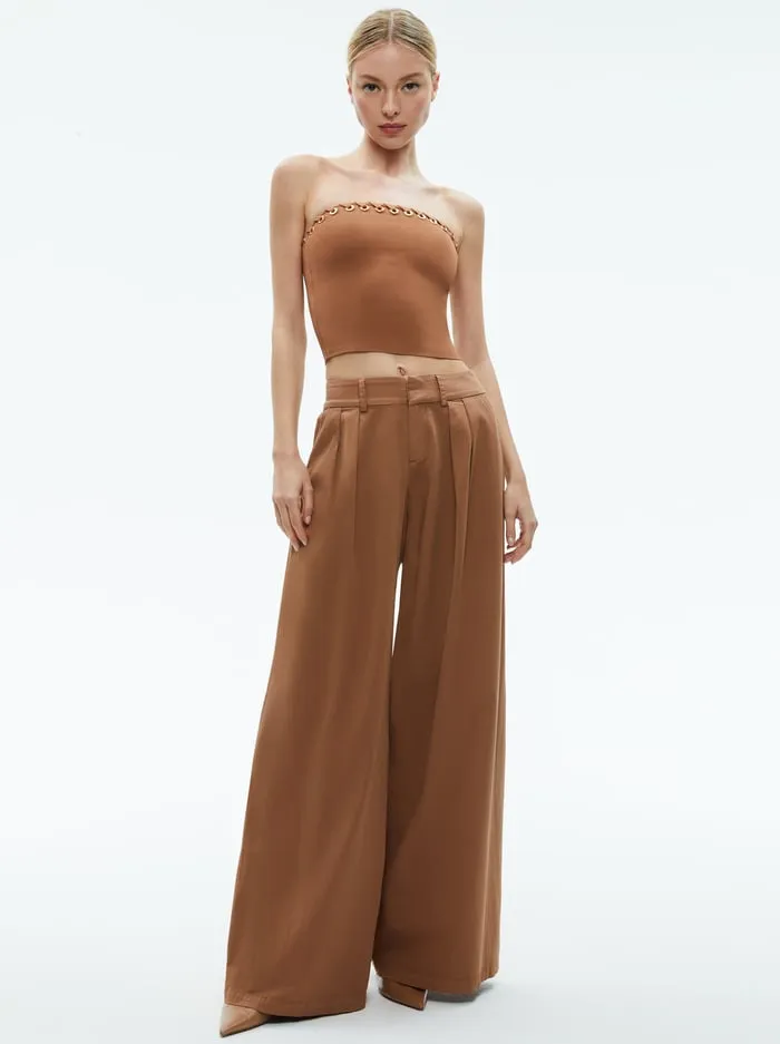 Pants Women Alice Olivia Garbo Low Rise Baggy Trousers Camel