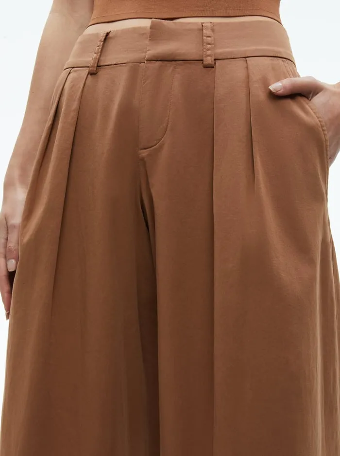 Pants Women Alice Olivia Garbo Low Rise Baggy Trousers Camel