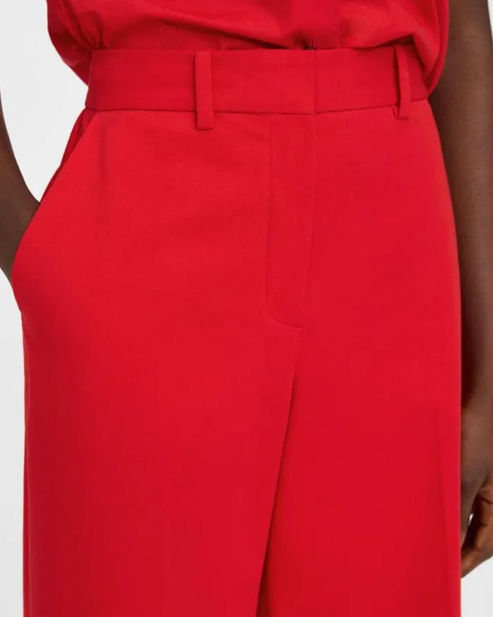 Pants Women Theory HighWaist WideLeg Pant In Stretch Cotton Twill Grenadine Pants Women Theory HighWaist WideLeg Pant In Stretch Cotton Twill Grenadine