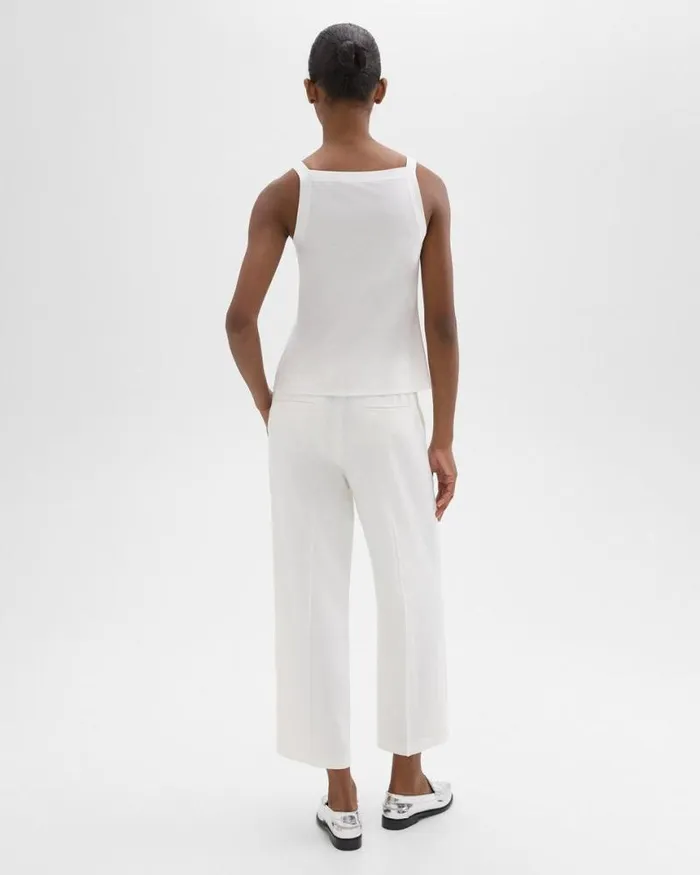 Pants Women Theory Straight PullOn Pant In LinenViscose Ivory Pants Women Theory Straight PullOn Pant In LinenViscose Ivory