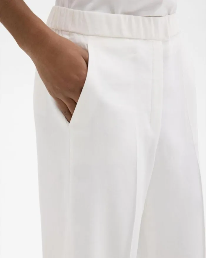 Pants Women Theory Straight PullOn Pant In LinenViscose Ivory Pants Women Theory Straight PullOn Pant In LinenViscose Ivory
