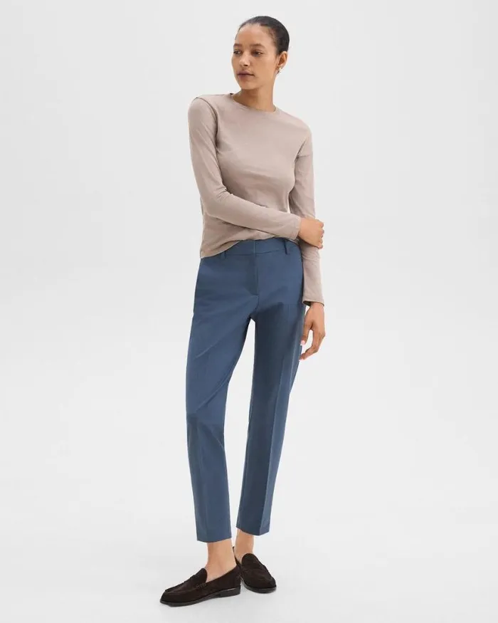 Pants Women Theory Treeca Pant In Good Wool Ash Blue