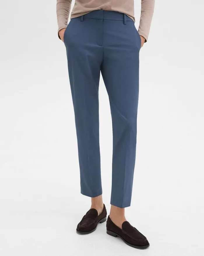 Pants Women Theory Treeca Pant In Good Wool Ash Blue