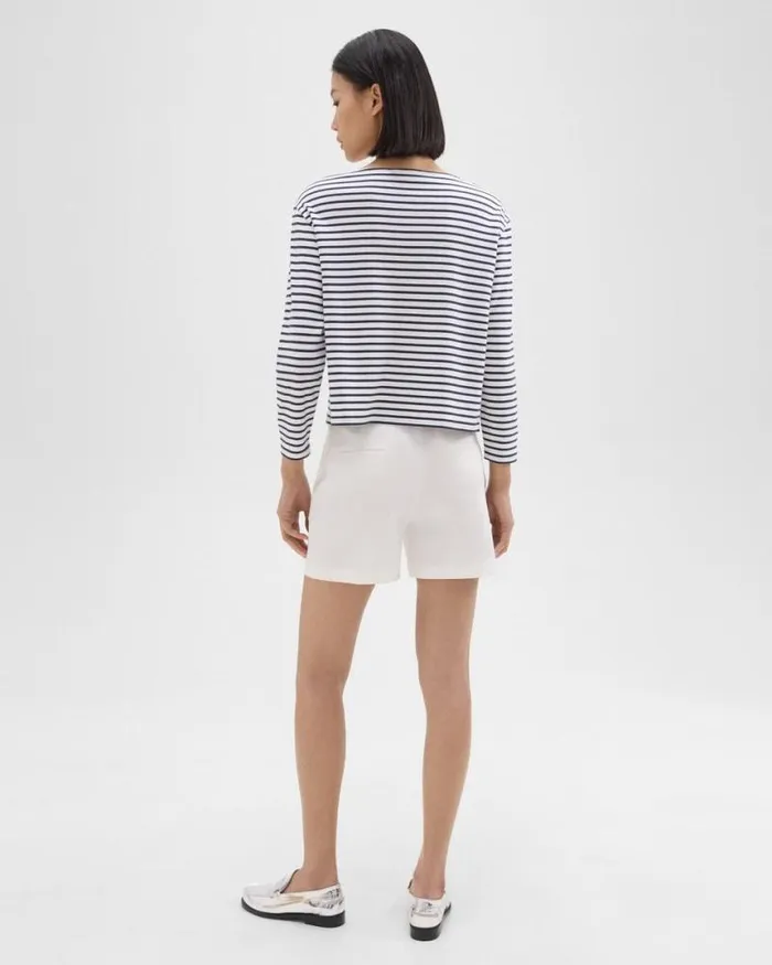 Pants Women Theory Waist Tab Short In Good Linen White