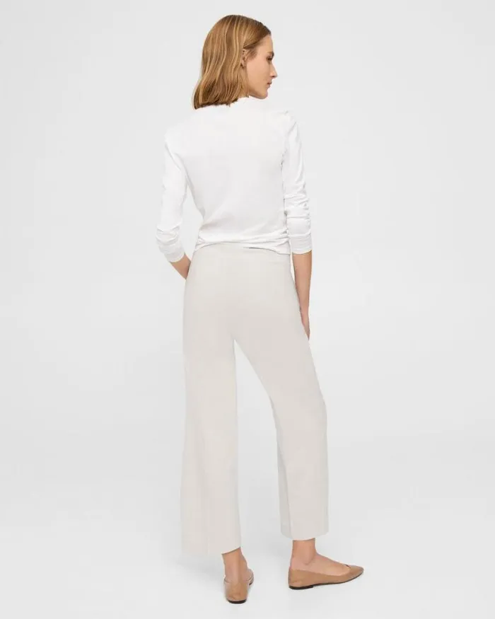Pants Women Theory Wide Crop Pant In Good Linen Sand