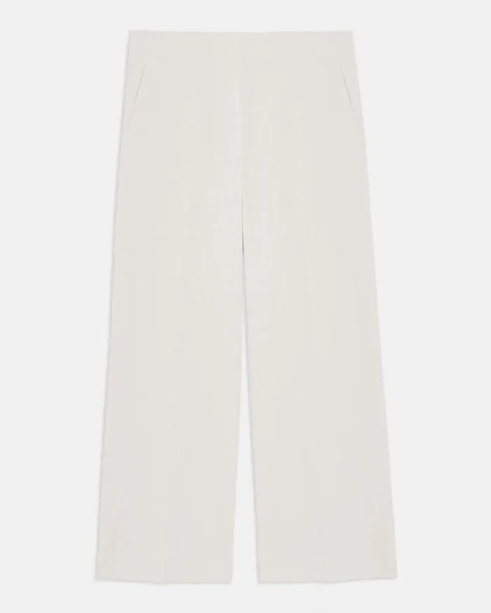Pants Women Theory Wide Crop Pant In Good Linen Sand