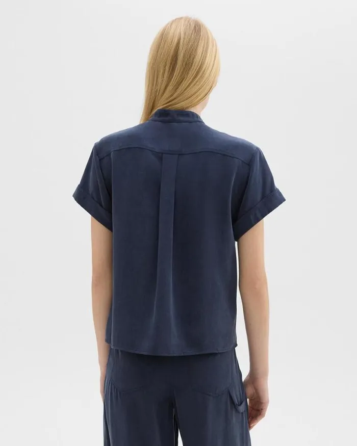 Pants Women Theory WideLeg Carpenter Pant In Fluid Twill Nocturne Navy Pants Women Theory WideLeg Carpenter Pant In Fluid Twill Nocturne Navy