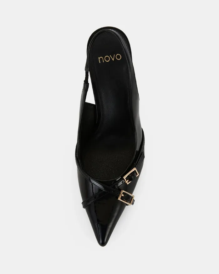Party IGGI Black Patent High Heels NOVO Shoes Women