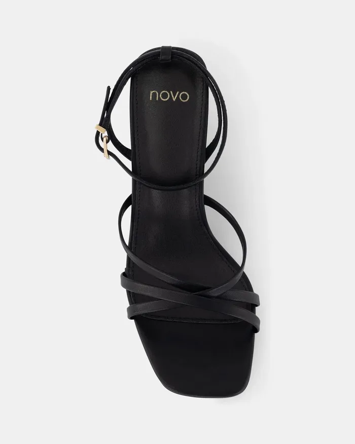 Party NOVO Shoes Women MARLIE BLACK Open Toe Heels