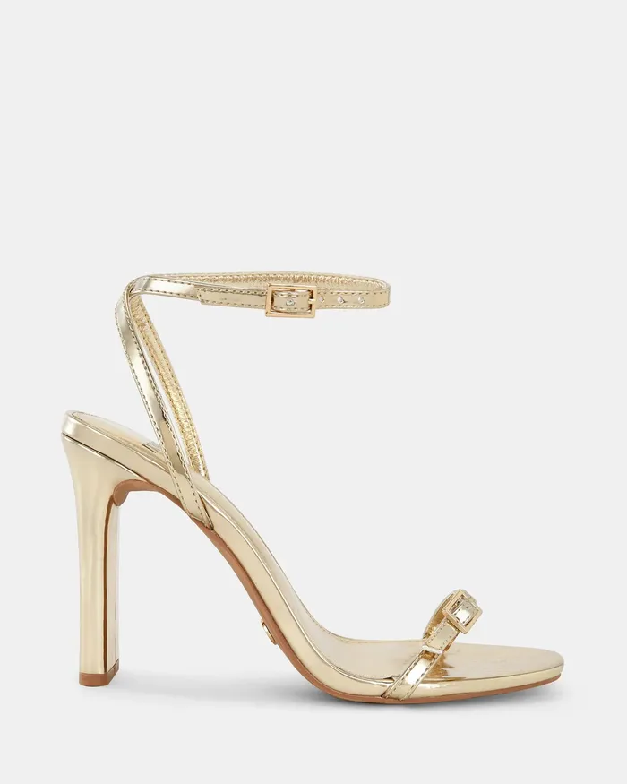 Party Women NOVO Shoes NALAR GOLD Slim Rectangular Heels