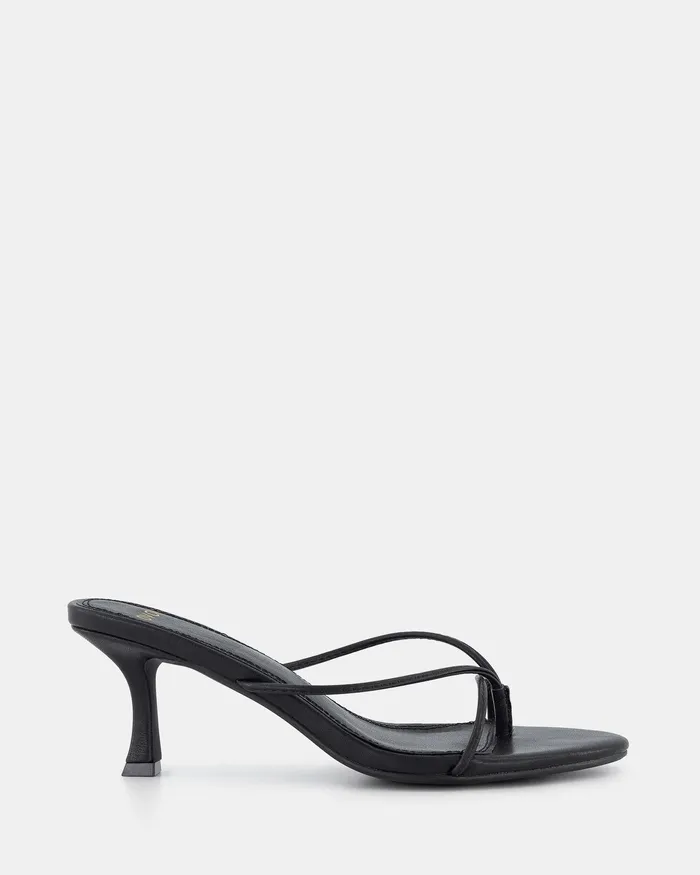 Party Women NOVO Shoes URBE BLACK Open Toe Heels
