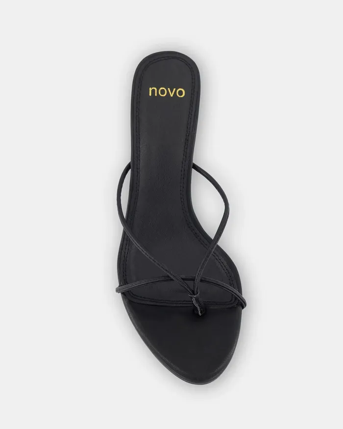 Party Women NOVO Shoes URBE BLACK Open Toe Heels