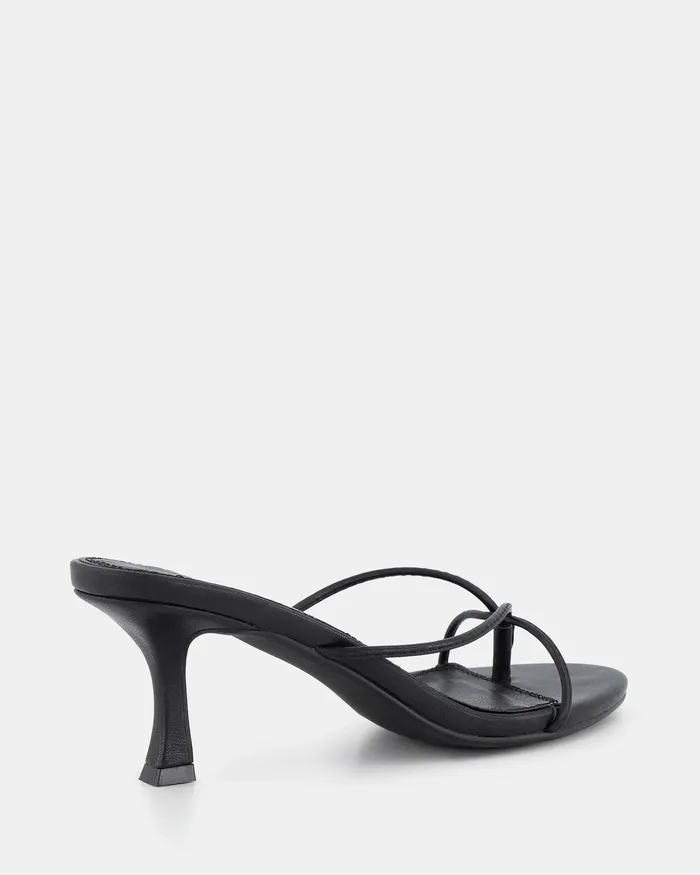 Party Women NOVO Shoes URBE BLACK Open Toe Heels