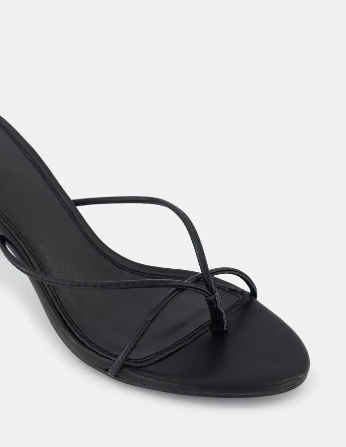 Party Women NOVO Shoes URBE BLACK Open Toe Heels