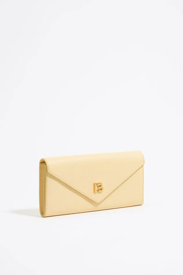 Pastel Yellow Leather Continental Wallet Pastel Yellow Women Bimba Y Lola Billfolds