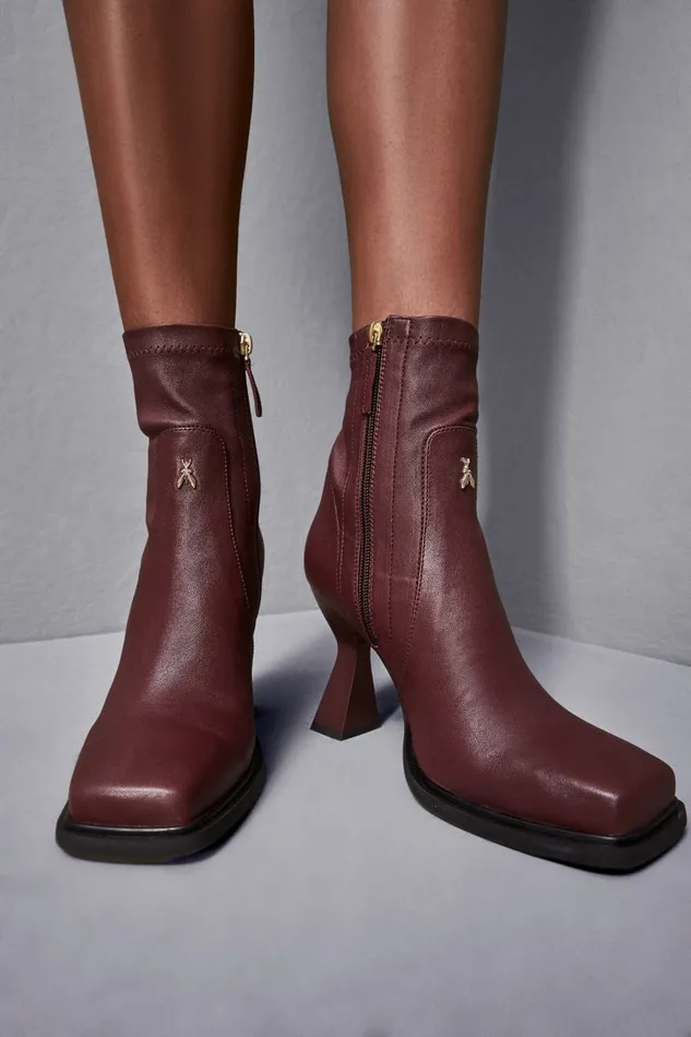 Patrizia Pepe Boots Nappa Leather Heeled Ankle Boots Purple 8211 Women