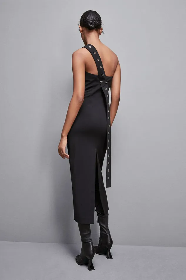 Patrizia Pepe Dresses Crepe Midi Sheath Dress Black 8211 Women