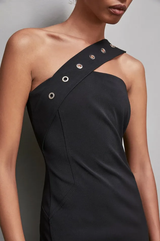 Patrizia Pepe Dresses Crepe Midi Sheath Dress Black 8211 Women