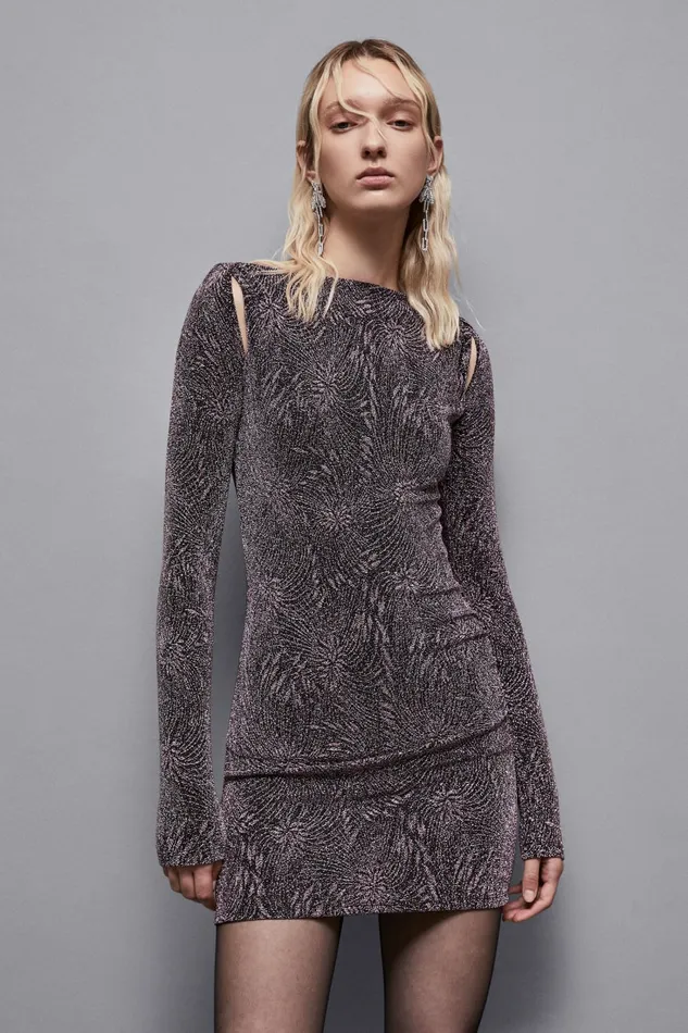 Patrizia Pepe Dresses Jersey Mini Dress With Cut Out Purple 8211 Women