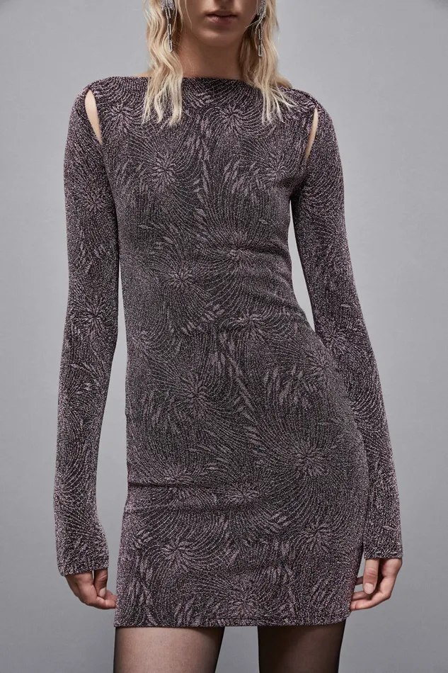 Patrizia Pepe Dresses Jersey Mini Dress With Cut Out Purple 8211 Women