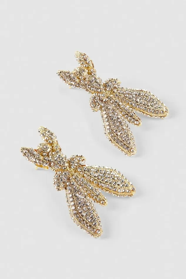 Patrizia Pepe Earrings Brass And Glass Earrings With Rhinestones Gold 8211 Women