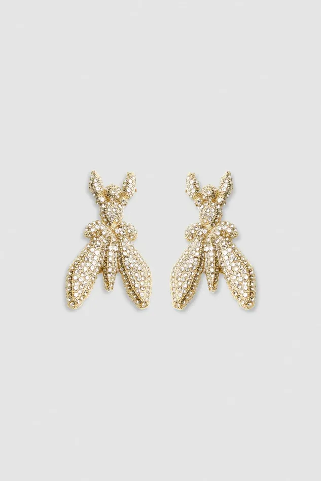 Patrizia Pepe Earrings Brass And Glass Earrings With Rhinestones Gold 8211 Women