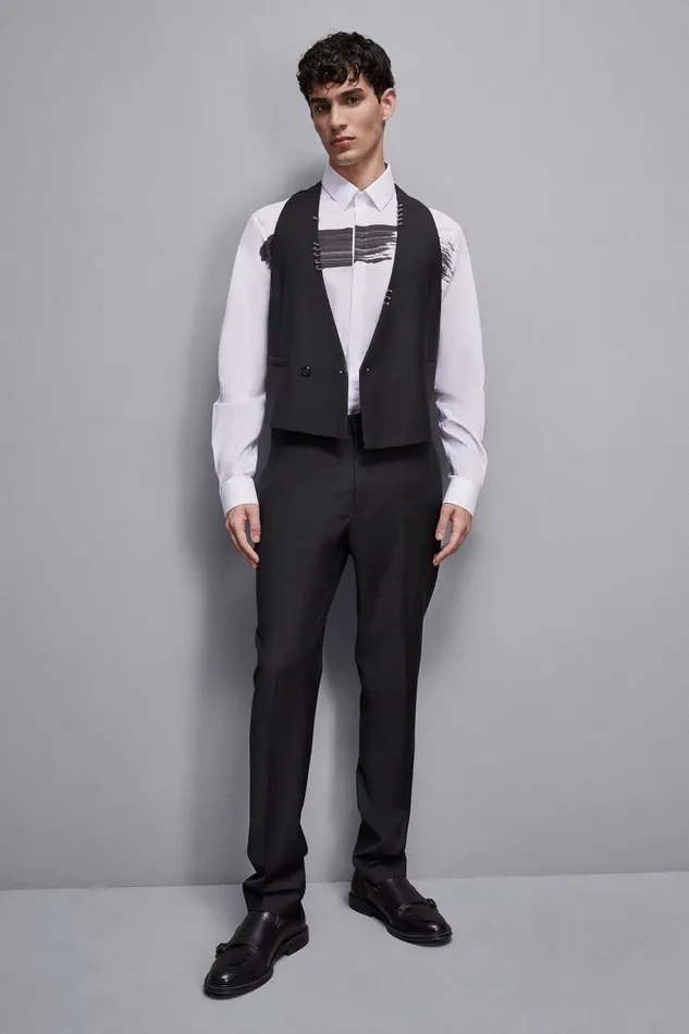Patrizia Pepe Jackets Asymmetrical Vest With Piercing Black 8211 Men
