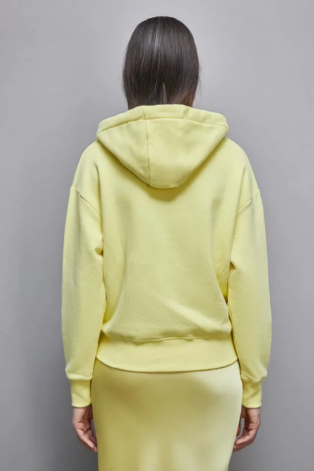 Patrizia Pepe Knitwear Cotton Hoodie Yellow 8211 Women