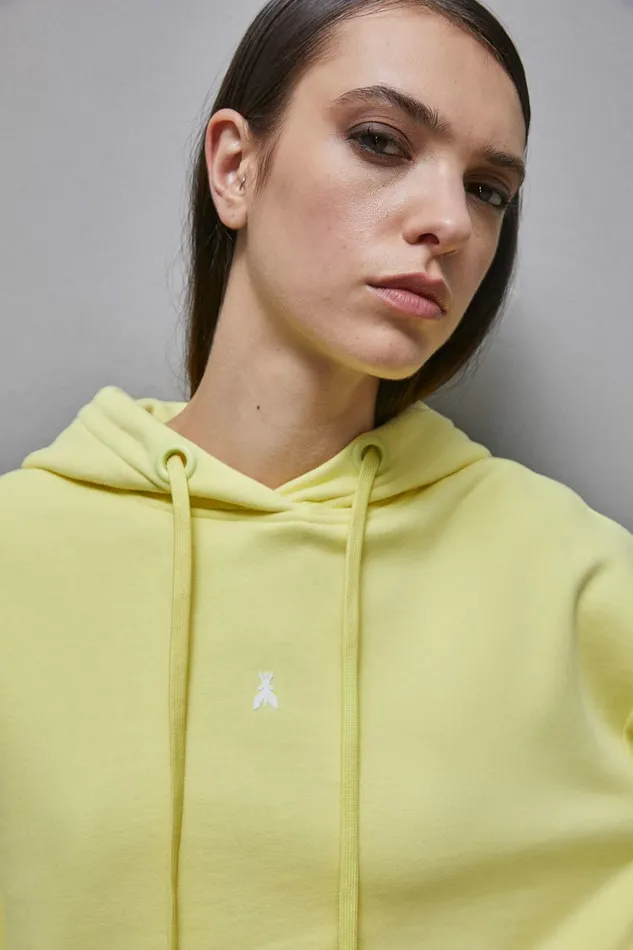 Patrizia Pepe Knitwear Cotton Hoodie Yellow 8211 Women