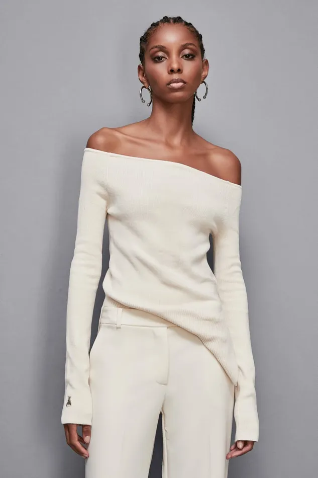 Patrizia Pepe Knitwear Regular Fit Chenille Sweater Beige 8211 Women