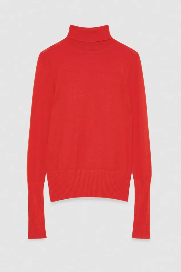 Patrizia Pepe Knitwear Slim Fit Wool Turtleneck Red 8211 Women