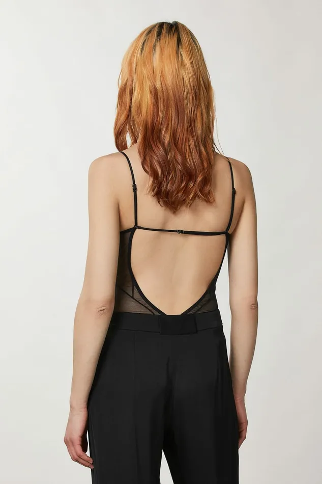 Patrizia Pepe Lingerie And Beachwear Tulle Bodysuit Black 8211 Women