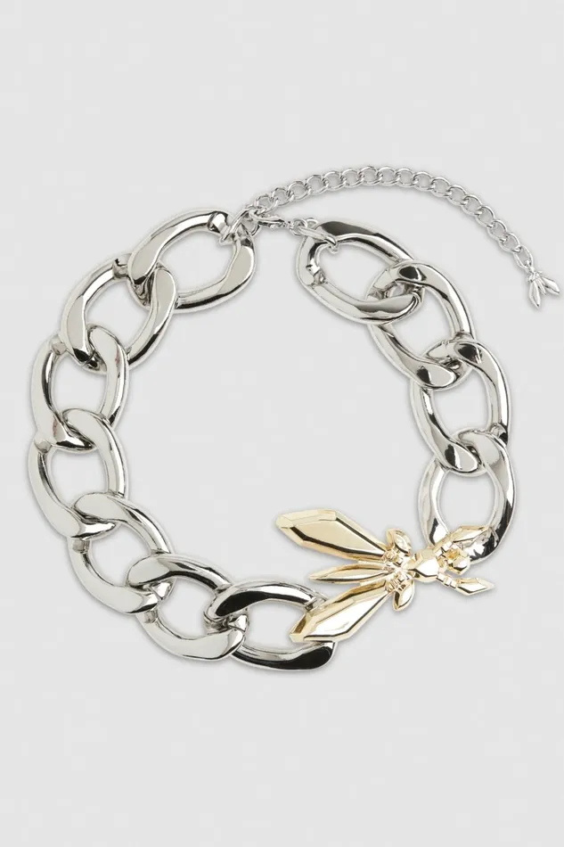 Patrizia Pepe Necklaces Maxi Chain Ring Necklace Silver 8211 Women