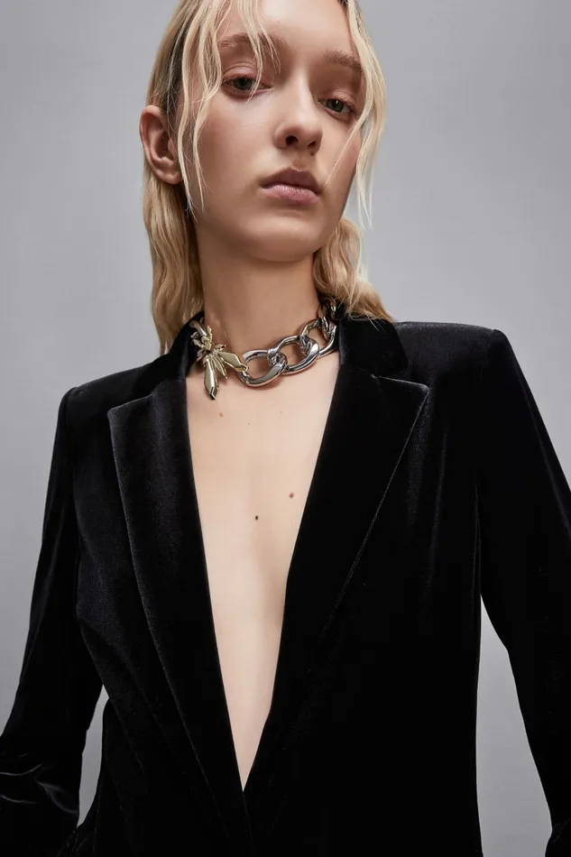 Patrizia Pepe Necklaces Maxi Chain Ring Necklace Silver 8211 Women