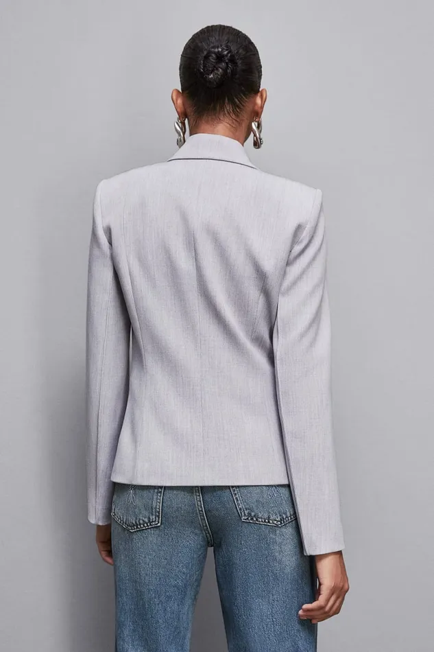 Patrizia Pepe Outerwear OneButton Poly Viscose Jacket Grey 8211 Women