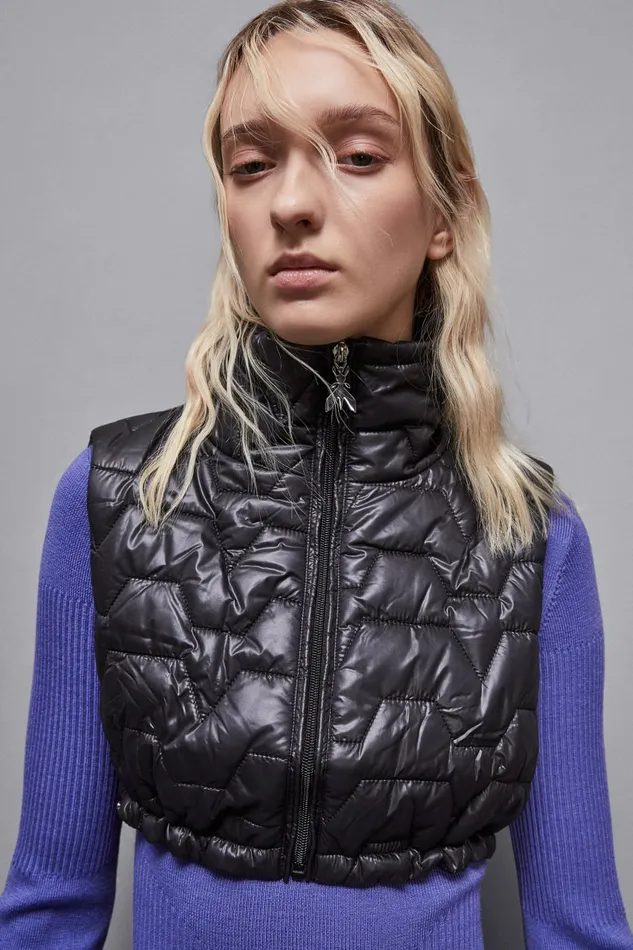 Patrizia Pepe Outerwear Sleeveless Wrap Top With Quilting Black 8211 Women