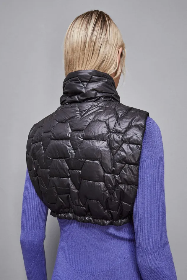 Patrizia Pepe Outerwear Sleeveless Wrap Top With Quilting Black 8211 Women