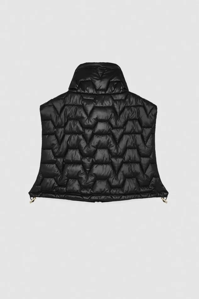 Patrizia Pepe Outerwear Sleeveless Wrap Top With Quilting Black 8211 Women