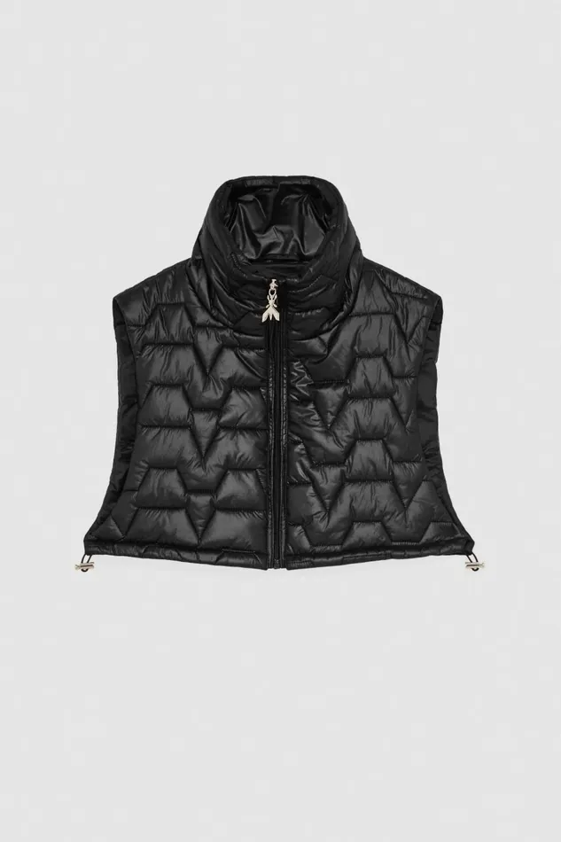 Patrizia Pepe Outerwear Sleeveless Wrap Top With Quilting Black 8211 Women