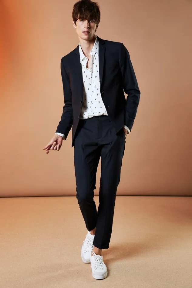 Patrizia Pepe Pants Polyviscose AnkleGrazer Pants Blue 8211 Men
